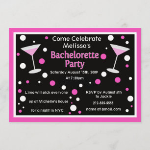 Cosmo Bachelorette Invite Kaart
