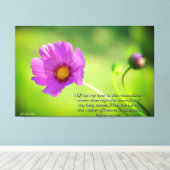 Cosmo bloem met Bijbelse Psalmen 121:1-2 Canvas Afdruk (Insitu (Houten vloer))