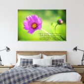 Cosmo bloem met Bijbelse Psalmen 121:1-2 Canvas Afdruk (Insitu (Slaapkamer))