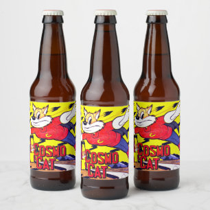 Cosmo Cat No.5, Funny Comic Book Hoesje Bier Etiket