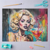 Cosmo Cocktail Vrouw Decoupage Papier – Glam (Craft)