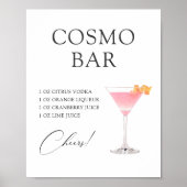 Cosmo Cocktailbar Recept Poster (Voorkant)