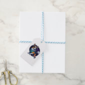 Cosmo de Spacedog Reiziger Galactische Hond Cadeaulabel (Met Touw)
