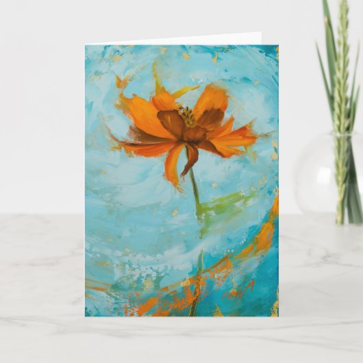Cosmo Flower Blank Greeting en Notecard Kaart (Voorkant)