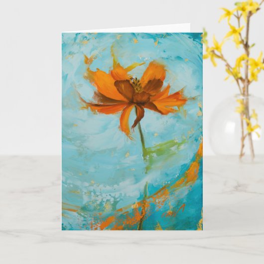 Cosmo Flower Blank Greeting en Notecard Kaart (Gele Bloem)