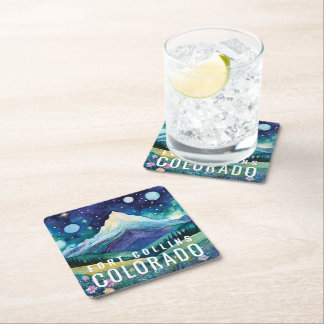 Cosmo Galaxy Berg Waterverf Aangepaste Stad Staat Kartonnen Onderzetters
