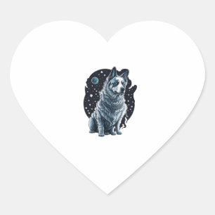 Cosmo Hond Astronaut Hond Ruimte Hond Hart Sticker