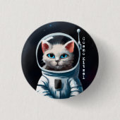 Cosmo Kitzel - Astro Cat Ronde Button 3,2 Cm (Voorkant)
