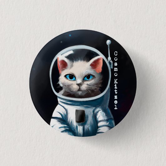 Cosmo Kitzel - Astro Cat Ronde Button 3,2 Cm (Voorkant)