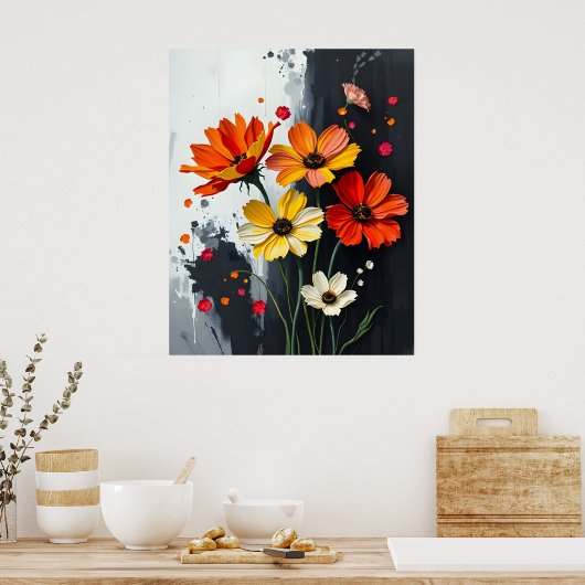 Cosmo Style Floral Poster (Keuken)