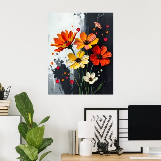 Cosmo Style Floral Poster (Thuiskantoor)