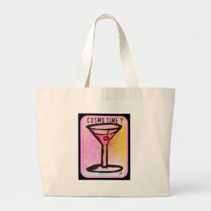 COSMO TIME PINK MARTINI PRINT GROTE TOTE BAG