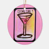 COSMO TIME PINK MARTINI PRINT KERAMISCH ORNAMENT (Links)