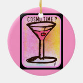 COSMO TIME PINK MARTINI PRINT KERAMISCH ORNAMENT (Achterkant)