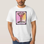 COSMO TIME PINK MARTINI PRINT T-SHIRT (Voorkant)