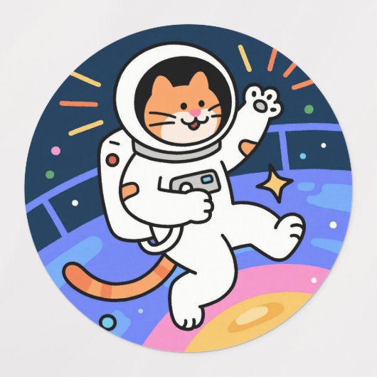 CosmoCat: Paws in Orbit Labels (Design 1)