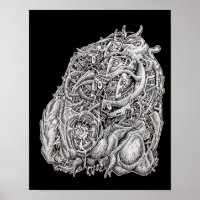 Cosmografisch hoofd, van Brian Benson, zwart