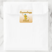 Cosmology Chick Vierkante Sticker (Tas)