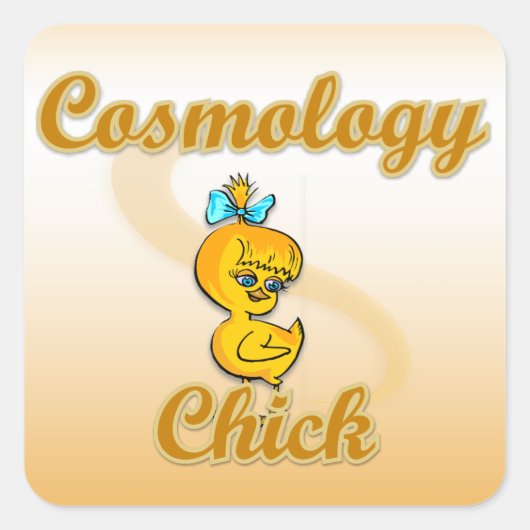 Cosmology Chick Vierkante Sticker (Voorkant)