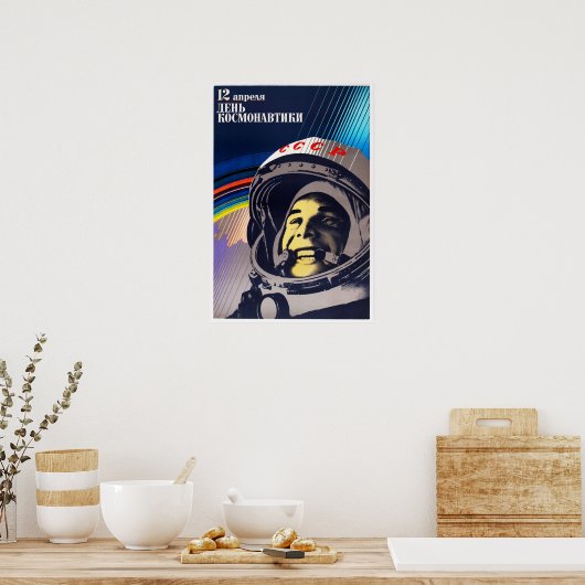 Cosmonaut Day YURI GAGARIN Sovjet-ruimteprogramma Poster (Keuken)