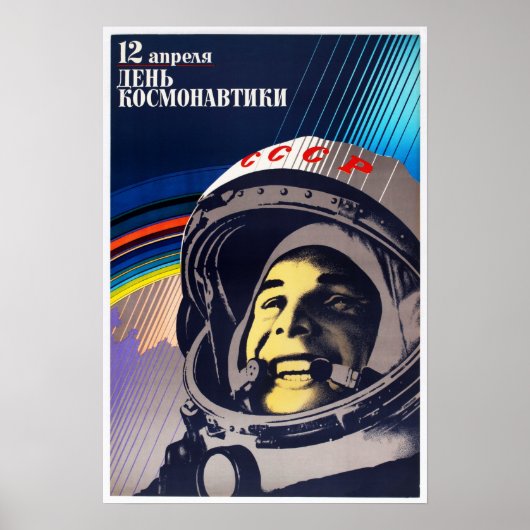 Cosmonaut Day YURI GAGARIN Sovjet-ruimteprogramma Poster (Voorkant)