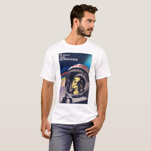 Cosmonaut Day YURI GAGARIN Sovjet-ruimteprogramma  T-shirt (Voorkant volledig)