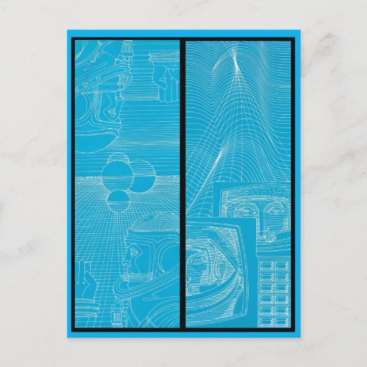 Cosmonaut Drie Briefkaart (Voorkant)
