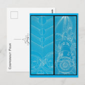 Cosmonaut Vier Briefkaart (Voorkant / Achterkant)