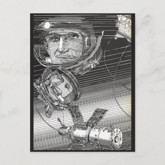 Cosmonaut Vijf Briefkaart (Voorkant)