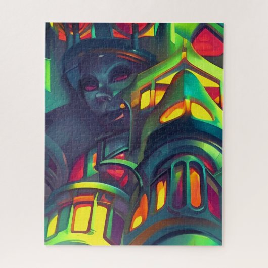 Cosmopolis van nieuwsgierigheid door Wombott Legpuzzel (Verticaal)