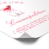 Cosmopolitan Bar Coquette Kersen Bachelorette Poster (Hoek)