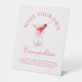Cosmopolitan Bar Coquette Kersen Bachelorette Reclamebord Met Voetstuk