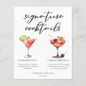Cosmopolitan Cherry French 75 Cocktails Menu (Voorkant)