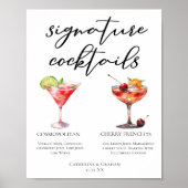 Cosmopolitan Cherry French 75 Cocktails Menu Poster (Voorkant)