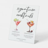 Cosmopolitan Cherry French 75 Cocktails Menu Reclamebord Met Voetstuk (Voorkant)