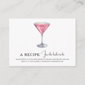 Cosmopolitan cocktail Bridal shower Recipe Informatiekaartje (Voorkant)