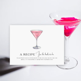 Cosmopolitan cocktail Bridal shower Recipe Informatiekaartje