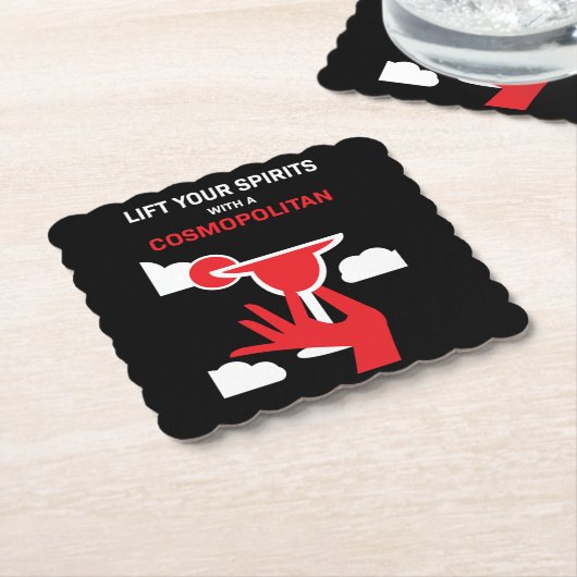 Cosmopolitan Cocktail Drink Kartonnen Onderzetters (Gebogen)