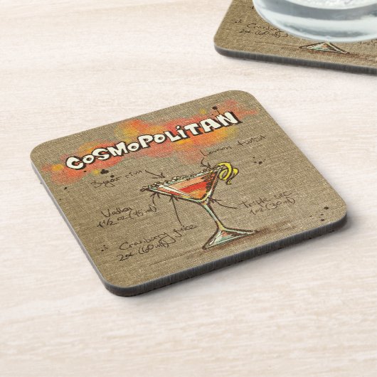Cosmopolitan Cocktail Drink Onderzetter (Linkerzijde)
