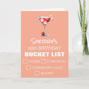 Cosmopolitan Cocktail Grappige Emmerlijst, Verjaar Kaart
