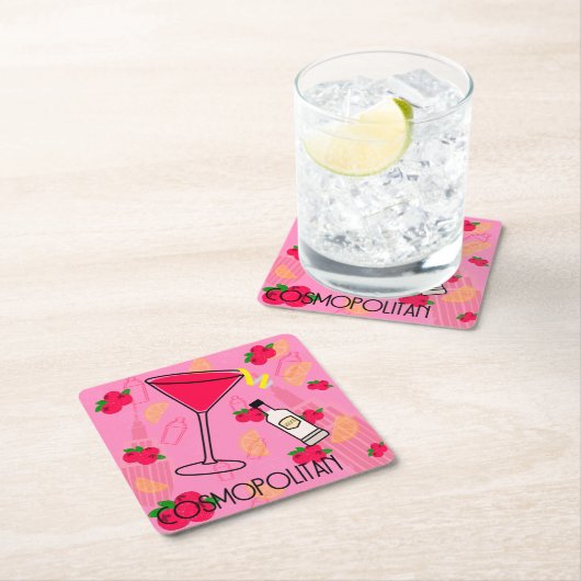 Cosmopolitan Cocktail Kartonnen Onderzetters (Insitu)