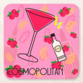Cosmopolitan Cocktail Kartonnen Onderzetters (Voorkant)