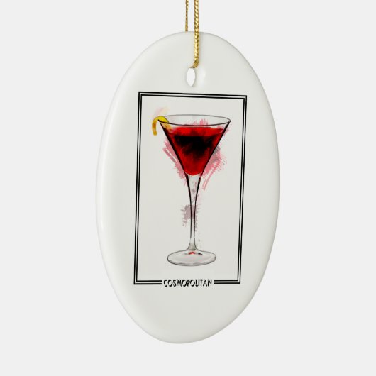 Cosmopolitan Cocktail Marker Sketch Keramisch Ornament (Rechts)