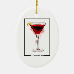 Cosmopolitan Cocktail Marker Sketch Keramisch Ornament
