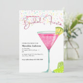 Cosmopolitan Cocktail Mexicaanse Bruids Fiesta Kaart (Staand voorkant)