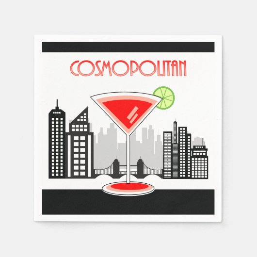 Cosmopolitan Cocktail Napkin, Lounge Theme Servetten (Voorkant)