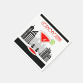 Cosmopolitan Cocktail Napkin, Lounge Theme Servetten (Hoek)