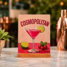 Cosmopolitan Cocktail Pink Martini Bar Decor 