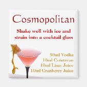 Cosmopolitan Cocktail Recept Magnet (Voorkant)