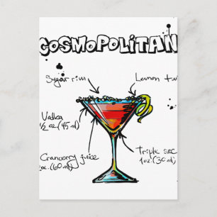 Cosmopolitan Cocktail Recipe Briefkaart
